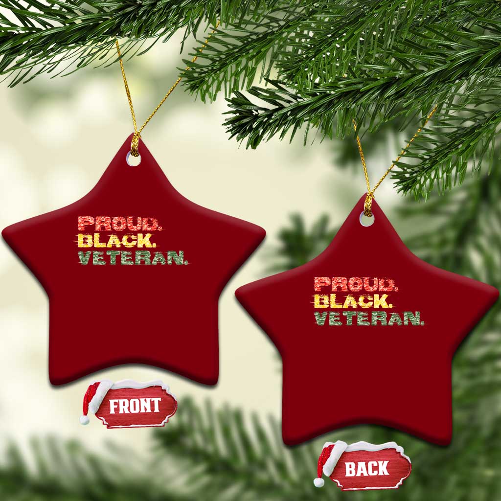 Proud Black Veteran Ceramic Ornament Veterans Day Proud Military Camouflage