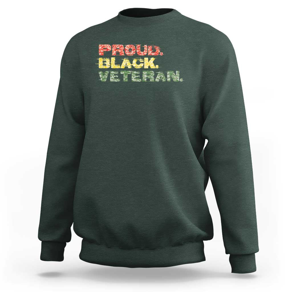 Proud Black Veteran Sweatshirt Veterans Day Proud Military Camouflage - Wonder Print Shop
