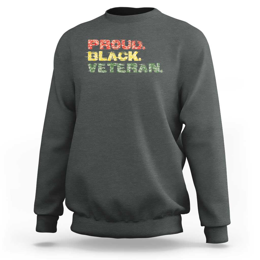 Proud Black Veteran Sweatshirt Veterans Day Proud Military Camouflage - Wonder Print Shop