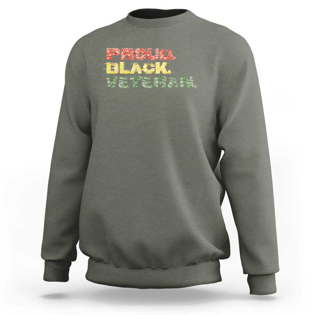 Proud Black Veteran Sweatshirt Veterans Day Proud Military Camouflage - Wonder Print Shop