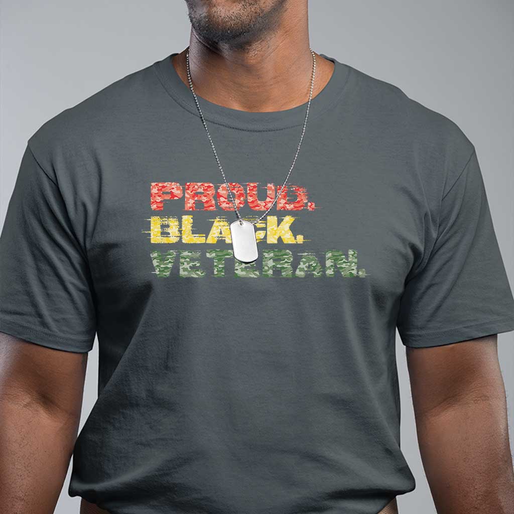 Proud Black Veteran T Shirt Veterans Day Proud Military Camouflage - Wonder Print Shop