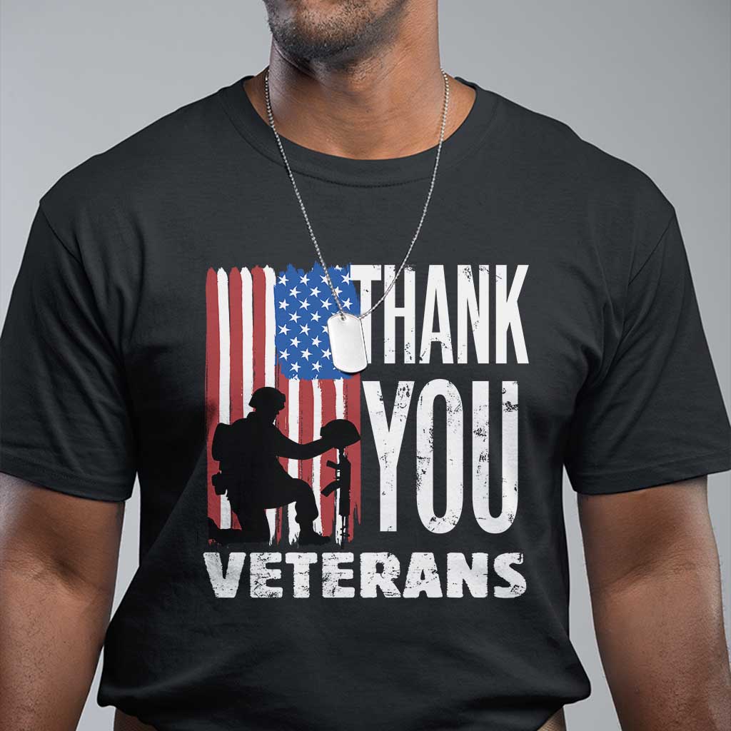 Thank You Veterans T Shirt American Flag Veterans Day - Wonder Print Shop