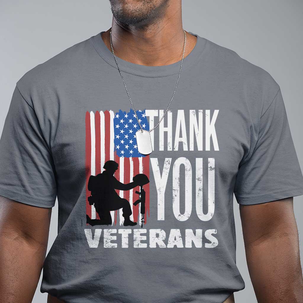 Thank You Veterans T Shirt American Flag Veterans Day - Wonder Print Shop