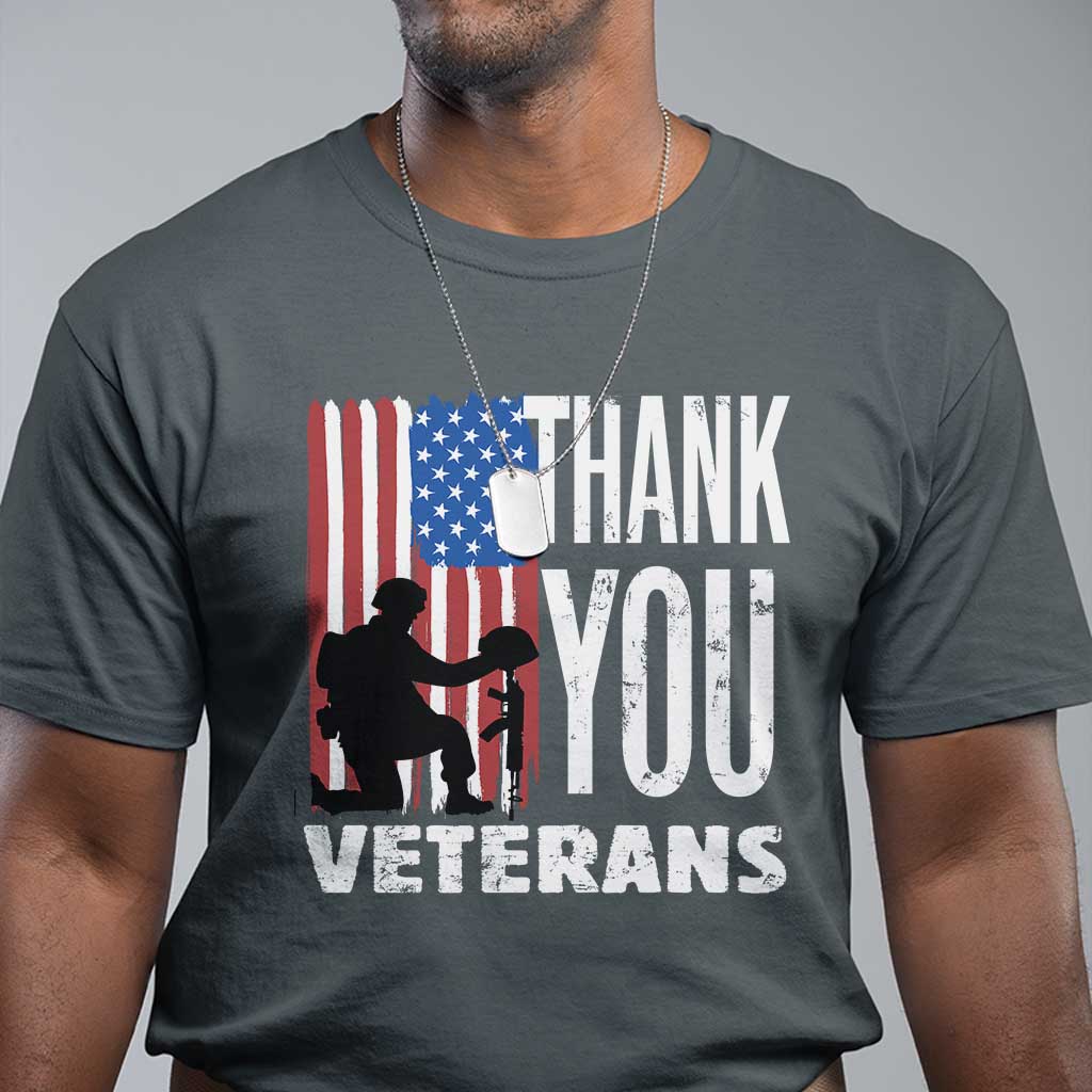 Thank You Veterans T Shirt American Flag Veterans Day - Wonder Print Shop