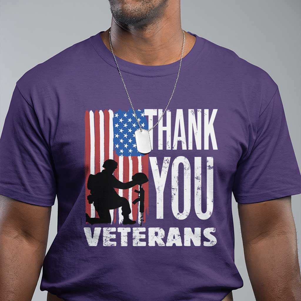 Thank You Veterans T Shirt American Flag Veterans Day - Wonder Print Shop