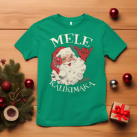 Christmas In Hawaii T Shirt Mele Kalikimaka Retro Santa Shaka Aloha Xmas - Wonder Print Shop