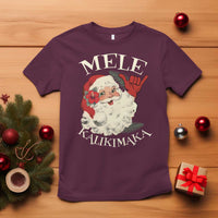 Christmas In Hawaii T Shirt Mele Kalikimaka Retro Santa Shaka Aloha Xmas - Wonder Print Shop