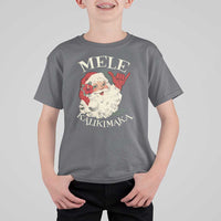 Christmas In Hawaii T Shirt For Kid Mele Kalikimaka Retro Santa Shaka Aloha Xmas - Wonder Print Shop
