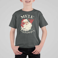Christmas In Hawaii T Shirt For Kid Mele Kalikimaka Retro Santa Shaka Aloha Xmas - Wonder Print Shop