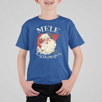 Christmas In Hawaii T Shirt For Kid Mele Kalikimaka Retro Santa Shaka Aloha Xmas - Wonder Print Shop