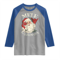 Christmas In Hawaii Raglan Shirt Mele Kalikimaka Retro Santa Shaka Aloha Xmas - Wonder Print Shop