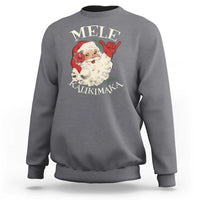 Christmas In Hawaii Sweatshirt Mele Kalikimaka Retro Santa Shaka Aloha Xmas - Wonder Print Shop