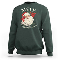 Christmas In Hawaii Sweatshirt Mele Kalikimaka Retro Santa Shaka Aloha Xmas - Wonder Print Shop