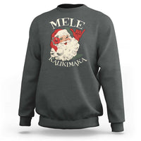 Christmas In Hawaii Sweatshirt Mele Kalikimaka Retro Santa Shaka Aloha Xmas - Wonder Print Shop
