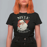 Christmas In Hawaii T Shirt For Women Mele Kalikimaka Retro Santa Shaka Aloha Xmas - Wonder Print Shop