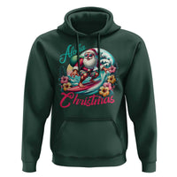 Xmas In Hawaii Hoodie Aloha Christmas Santa Surfing Hibiscus Flower