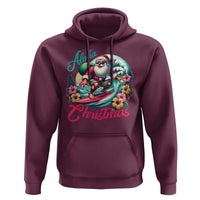 Xmas In Hawaii Hoodie Aloha Christmas Santa Surfing Hibiscus Flower