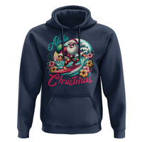 Xmas In Hawaii Hoodie Aloha Christmas Santa Surfing Hibiscus Flower