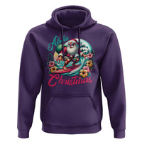 Xmas In Hawaii Hoodie Aloha Christmas Santa Surfing Hibiscus Flower