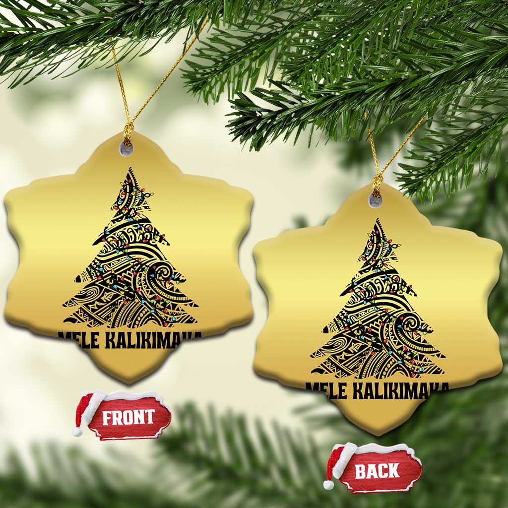 Xmas In Hawaii Christmas Ornament Mele Kalikimaka Christmas Tree Kakau Tattoo - Wonder Print Shop