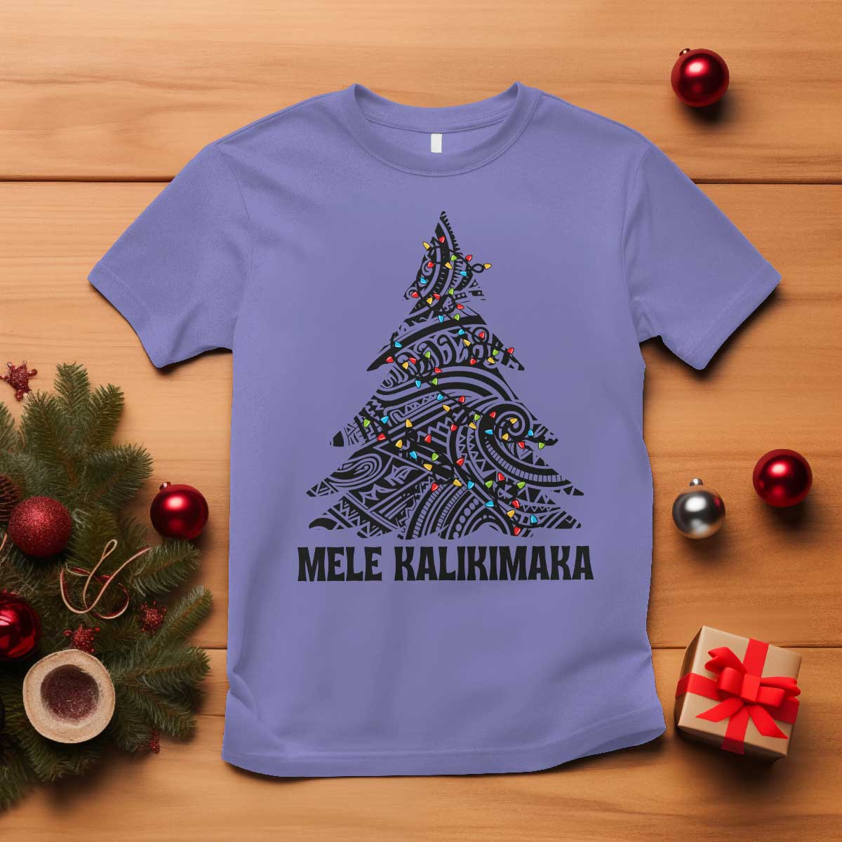 Christmas In Hawaii T Shirt Mele Kalikimaka Christmas Tree Kakau Tattoo - Wonder Print Shop