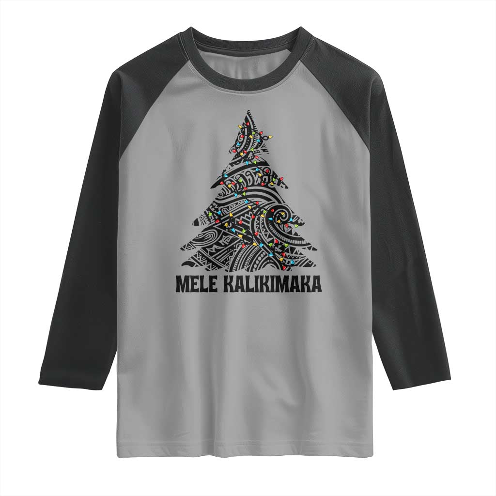 Christmas In Hawaii Raglan Shirt Mele Kalikimaka Christmas Tree Kakau Tattoo