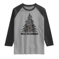 Christmas In Hawaii Raglan Shirt Mele Kalikimaka Christmas Tree Kakau Tattoo