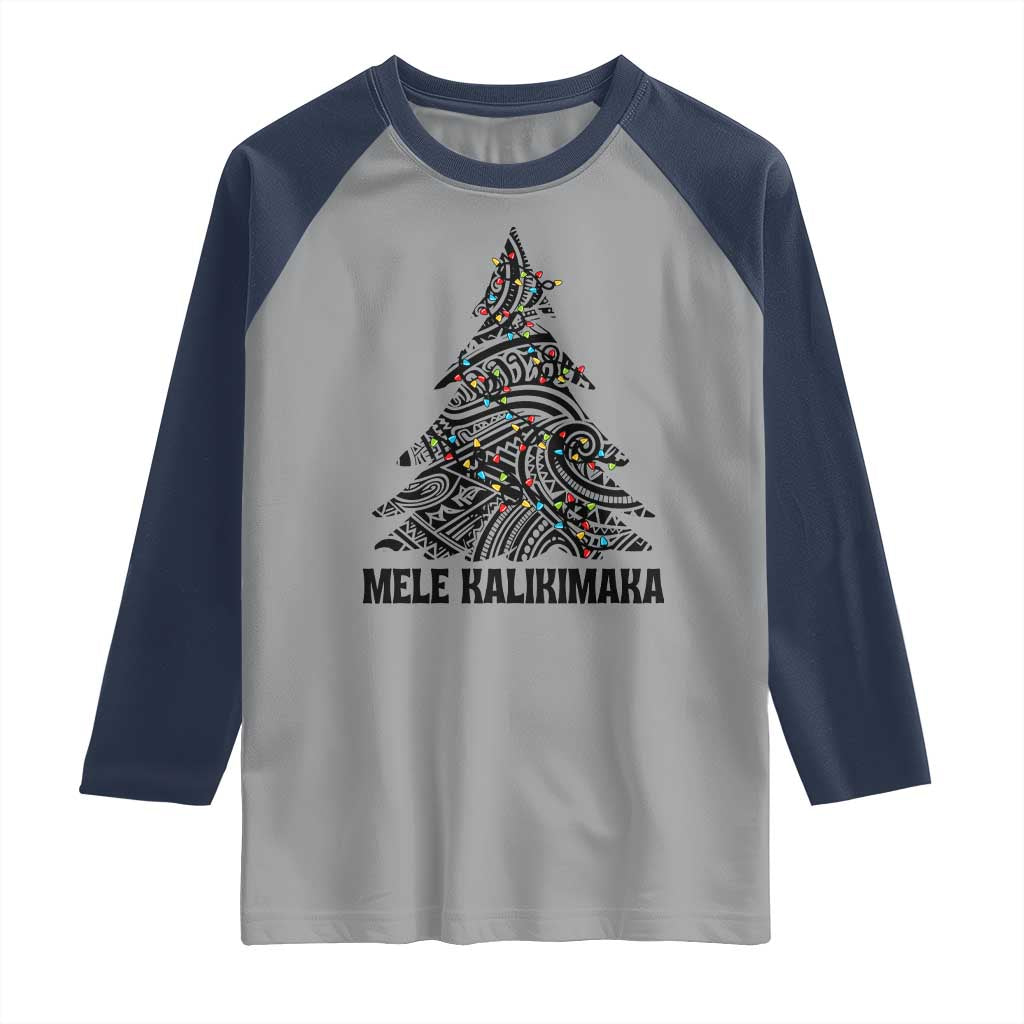 Christmas In Hawaii Raglan Shirt Mele Kalikimaka Christmas Tree Kakau Tattoo