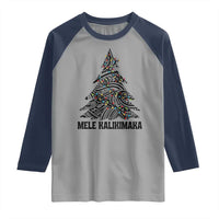 Christmas In Hawaii Raglan Shirt Mele Kalikimaka Christmas Tree Kakau Tattoo