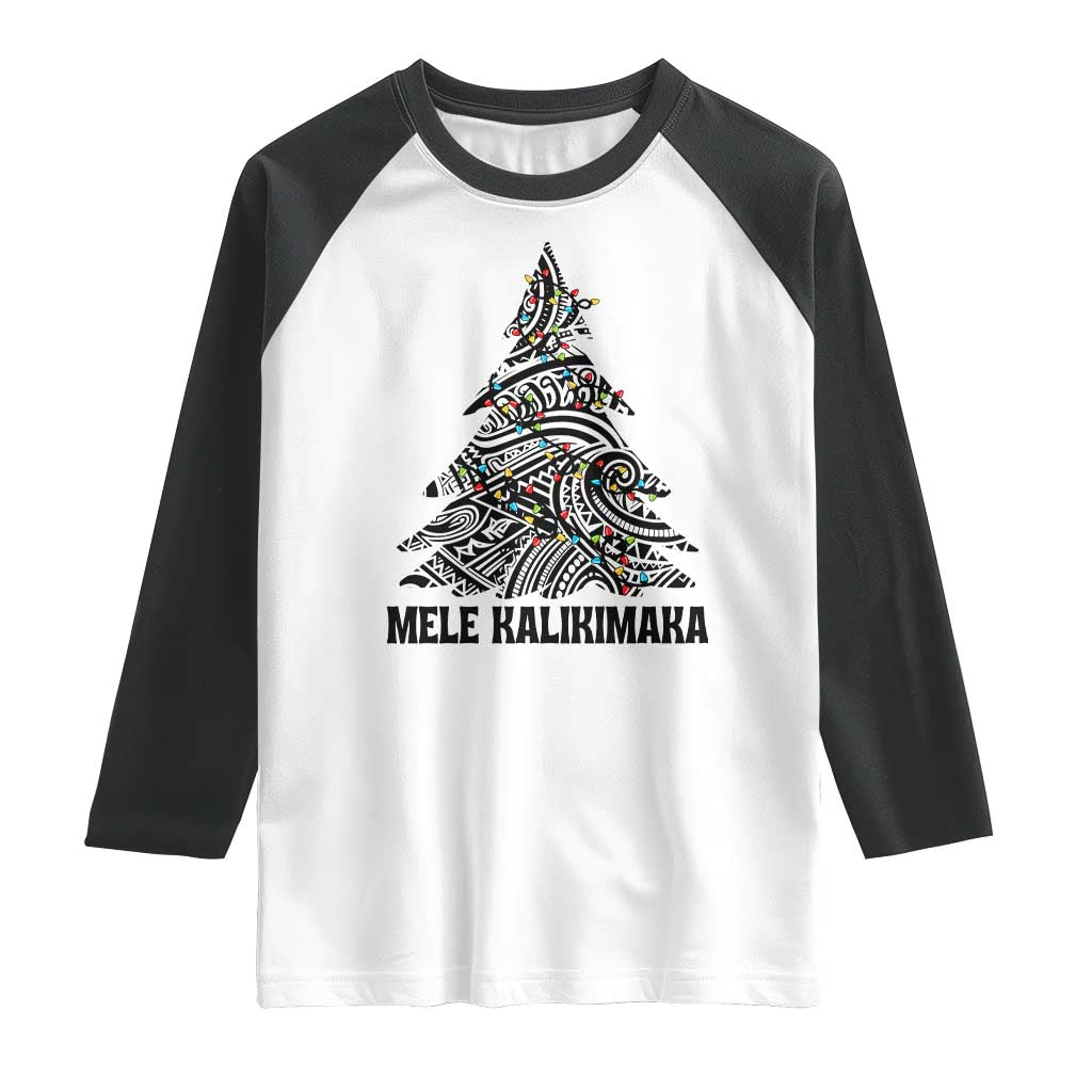Christmas In Hawaii Raglan Shirt Mele Kalikimaka Christmas Tree Kakau Tattoo