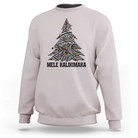 Christmas In Hawaii Sweatshirt Mele Kalikimaka Christmas Tree Kakau Tattoo - Wonder Print Shop