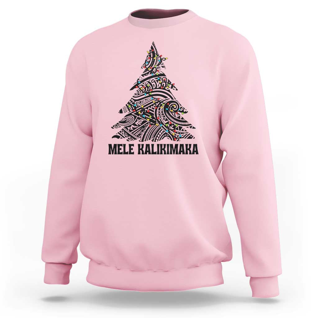 Christmas In Hawaii Sweatshirt Mele Kalikimaka Christmas Tree Kakau Tattoo - Wonder Print Shop