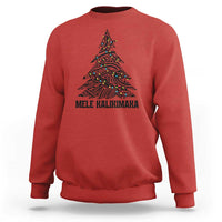 Christmas In Hawaii Sweatshirt Mele Kalikimaka Christmas Tree Kakau Tattoo - Wonder Print Shop
