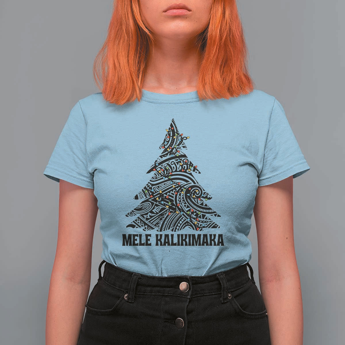 Christmas In Hawaii T Shirt For Women Mele Kalikimaka Christmas Tree Kakau Tattoo - Wonder Print Shop