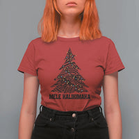 Christmas In Hawaii T Shirt For Women Mele Kalikimaka Christmas Tree Kakau Tattoo - Wonder Print Shop