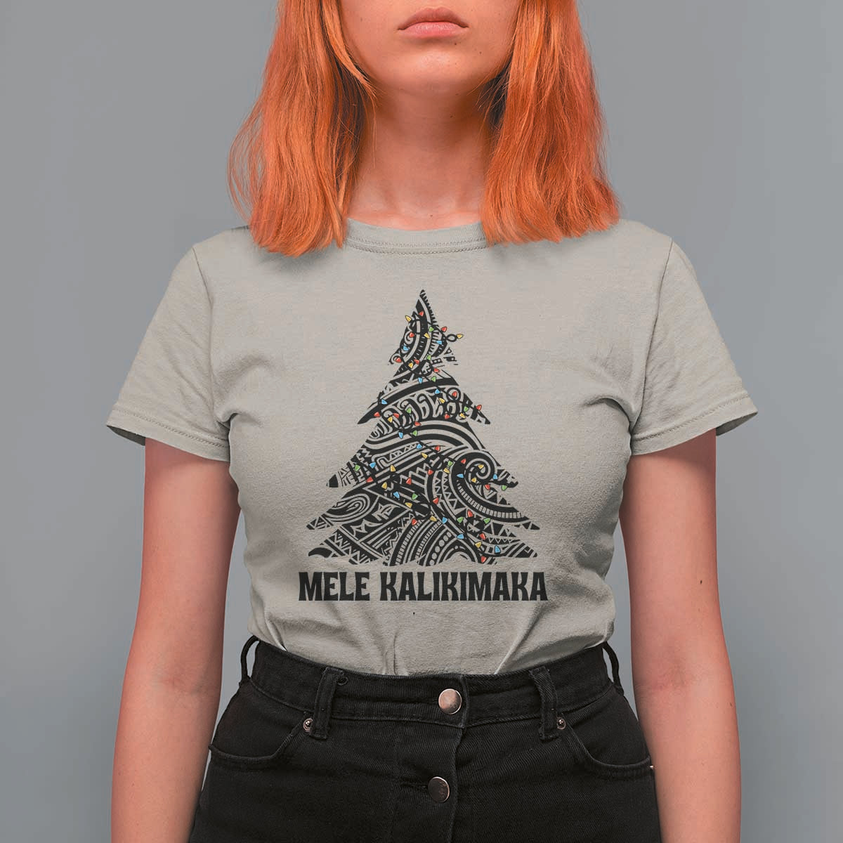 Christmas In Hawaii T Shirt For Women Mele Kalikimaka Christmas Tree Kakau Tattoo - Wonder Print Shop