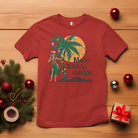 Christmas In Hawaii T Shirt Mele Kalikimaka Retro Hula Girls Santa Hat Xmas - Wonder Print Shop