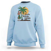 Christmas In Hawaii Sweatshirt Mele Kalikimaka Retro Hula Girls Santa Hat Xmas - Wonder Print Shop