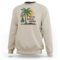 Christmas In Hawaii Sweatshirt Mele Kalikimaka Retro Hula Girls Santa Hat Xmas - Wonder Print Shop
