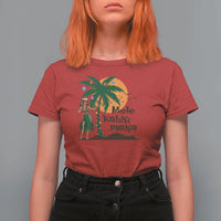 Christmas In Hawaii T Shirt For Women Mele Kalikimaka Retro Hula Girls Santa Hat Xmas - Wonder Print Shop