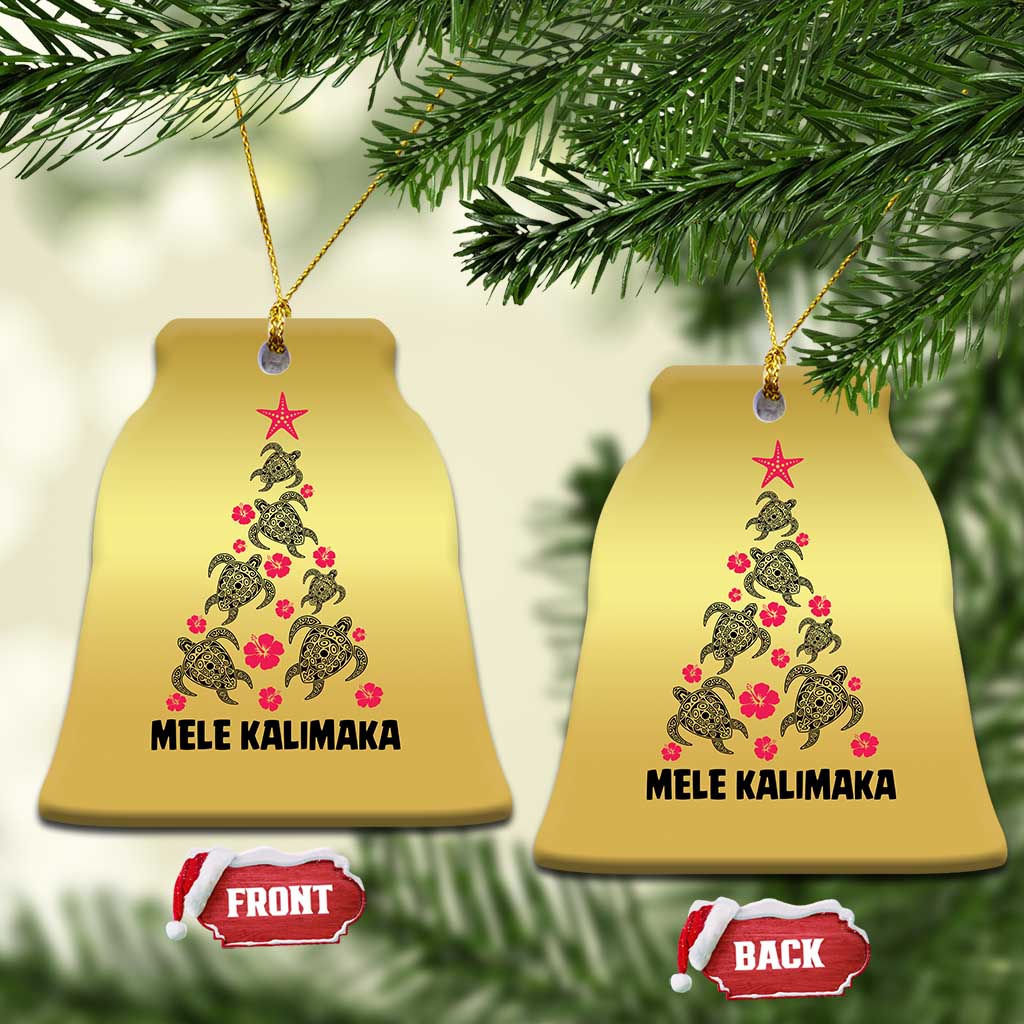 Xmas In Hawaii Christmas Ornament Mele Kalikimaka Kakau Tattoo Turtle Tree - Wonder Print Shop
