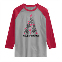Christmas In Hawaii Raglan Shirt Mele Kalikimaka Kakau Tattoo Turtle Christmas Tree