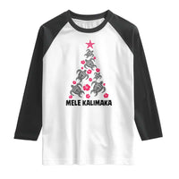 Christmas In Hawaii Raglan Shirt Mele Kalikimaka Kakau Tattoo Turtle Christmas Tree
