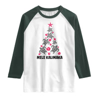 Christmas In Hawaii Raglan Shirt Mele Kalikimaka Kakau Tattoo Turtle Christmas Tree