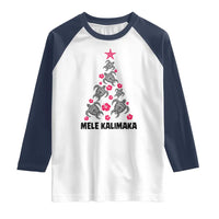 Christmas In Hawaii Raglan Shirt Mele Kalikimaka Kakau Tattoo Turtle Christmas Tree