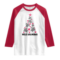 Christmas In Hawaii Raglan Shirt Mele Kalikimaka Kakau Tattoo Turtle Christmas Tree