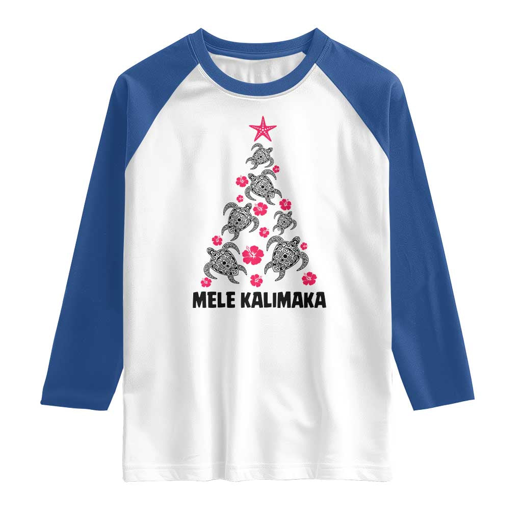 Christmas In Hawaii Raglan Shirt Mele Kalikimaka Kakau Tattoo Turtle Christmas Tree
