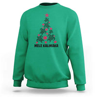 Christmas In Hawaii Sweatshirt Mele Kalikimaka Kakau Tattoo Turtle Christmas Tree - Wonder Print Shop