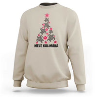 Christmas In Hawaii Sweatshirt Mele Kalikimaka Kakau Tattoo Turtle Christmas Tree - Wonder Print Shop