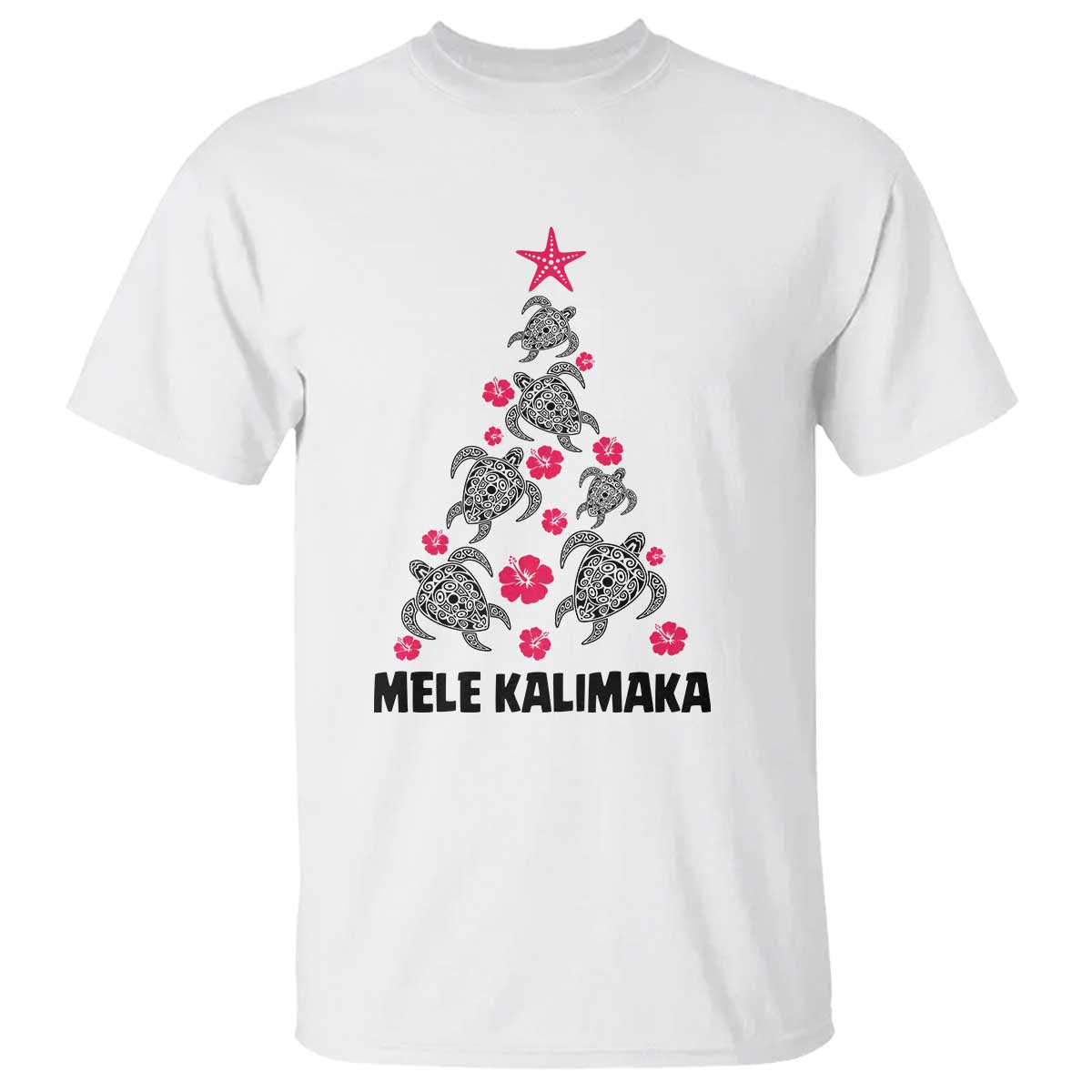 Christmas In Hawaii T Shirt Mele Kalikimaka Kakau Tattoo Turtle Christmas Tree - Wonder Print Shop
